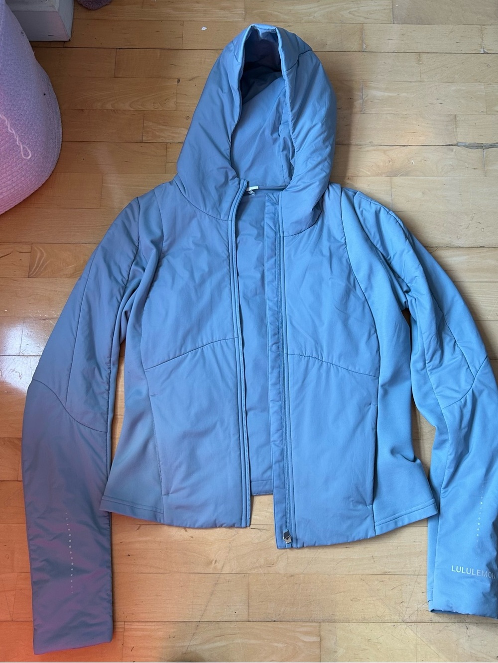 lululemon athletica Light Blue Hooded Bomber Jacket